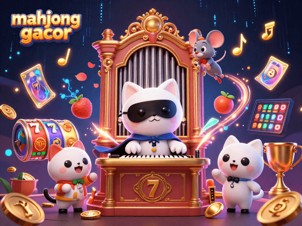 Play mahjong gacor with an engaging scene of a casino featuring dynamic characters and elements.
