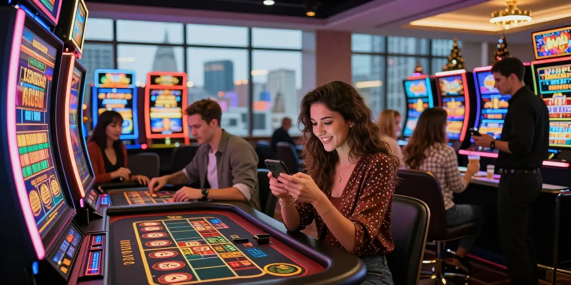 A diverse group of players at a lively non-UK casino, showcasing games and festive atmosphere that attract UK players looking for flexible options at https://tootingpharmacypractice.co.uk/.