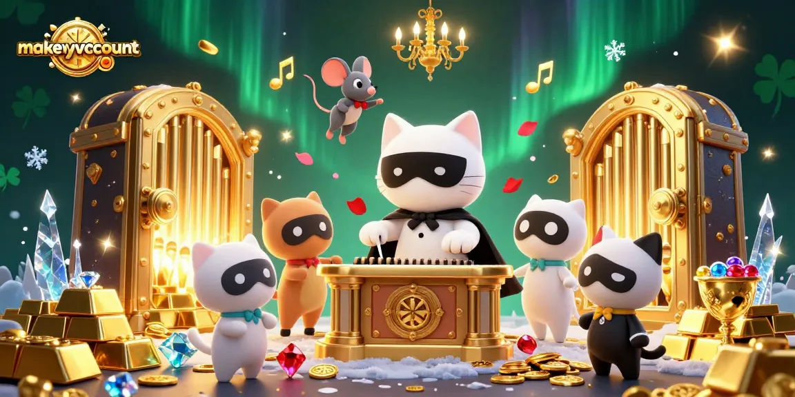 Experience makemyvotecount with a vibrant casino scene featuring playful characters and rich treasures.