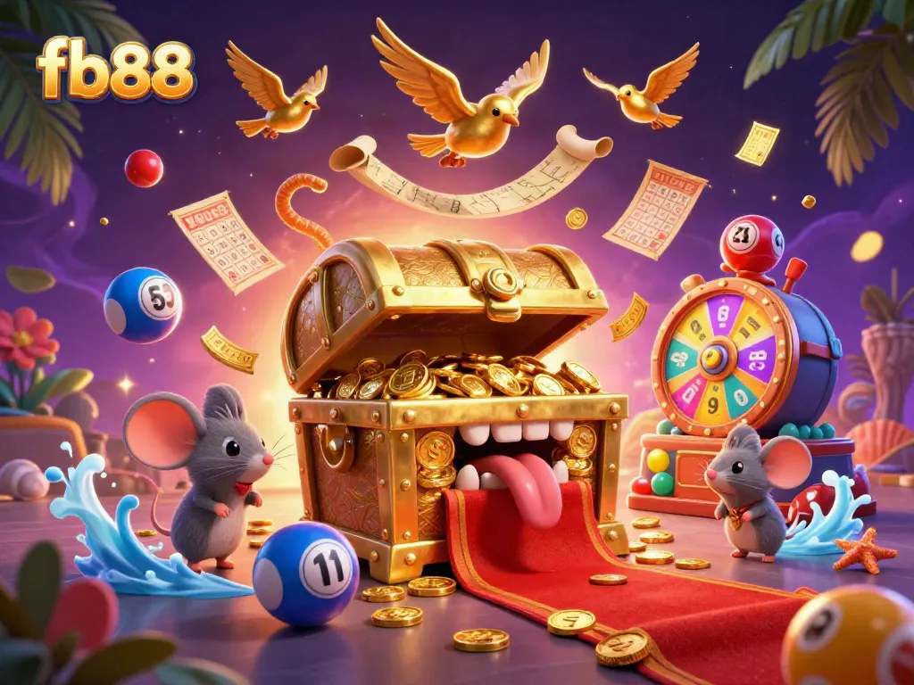 Engage in exhilarating gaming experiences at fb88, featuring vibrant characters and lively casino elements.