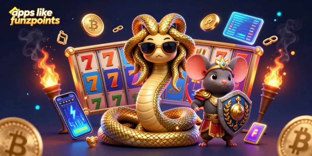 Play exciting slots at apps like funzpoints with our fun 3D cartoon characters and vibrant casino elements.