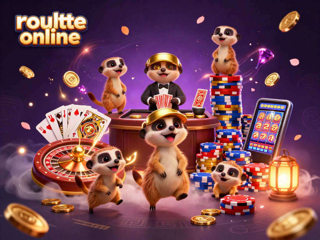 Experience roulette online excitement with meerkats managing a vibrant casino.