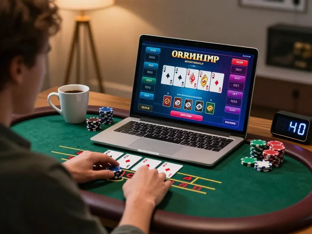 Engaging online blackjack session featuring dinamit4d with vibrant cards and betting options displayed on the screen.