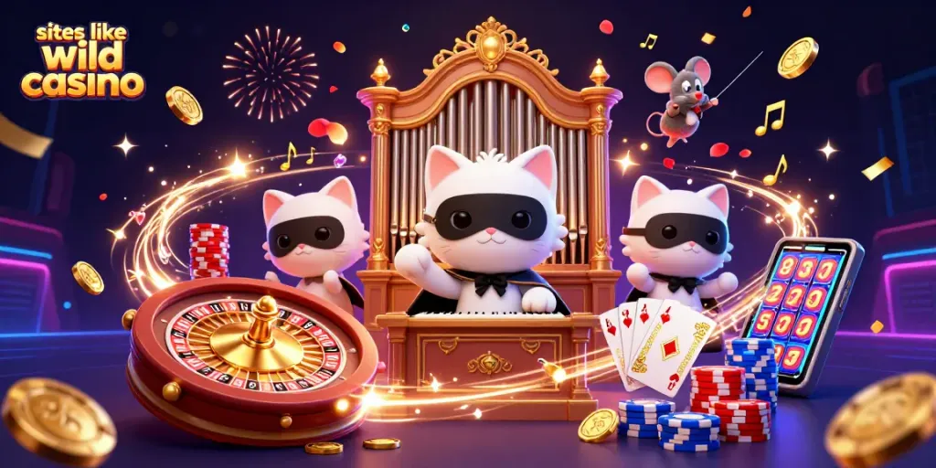 Experience top gaming thrills with sites like wild casino featuring vibrant casino elements and characters.
