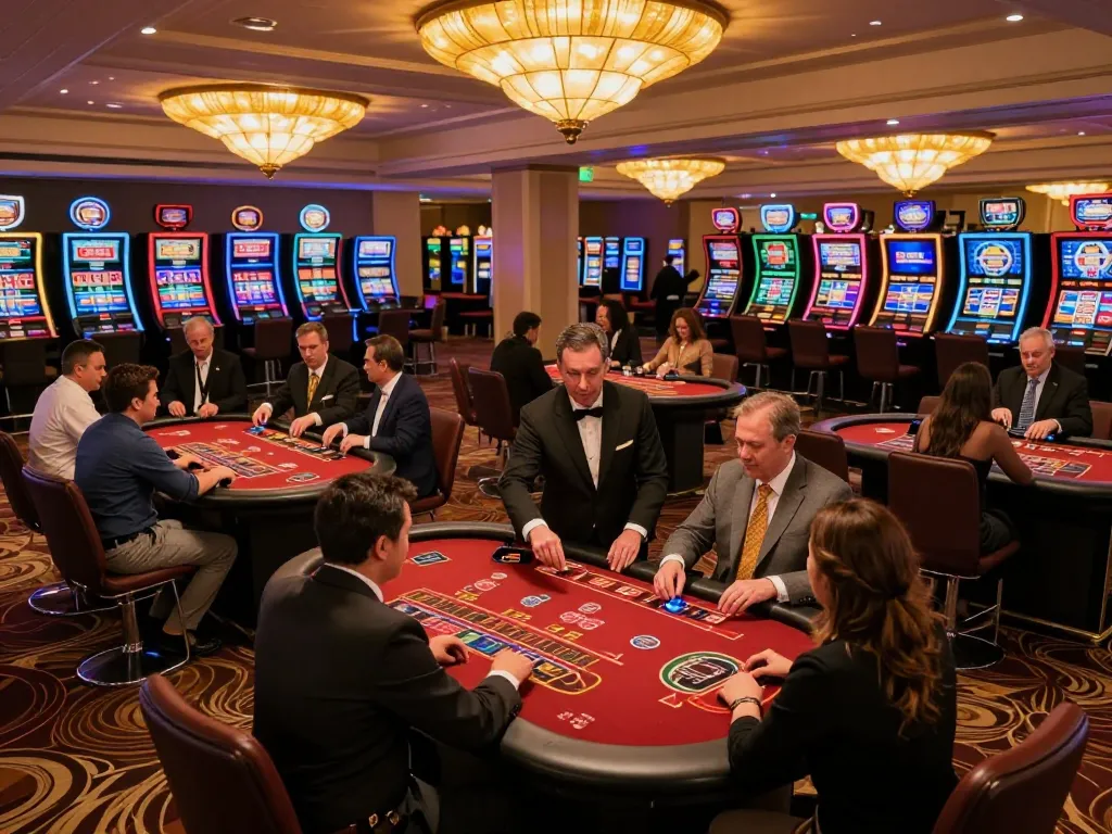 Players strategizing at cm 88 blackjack tables, showcasing intense gameplay and vibrant casino atmosphere.