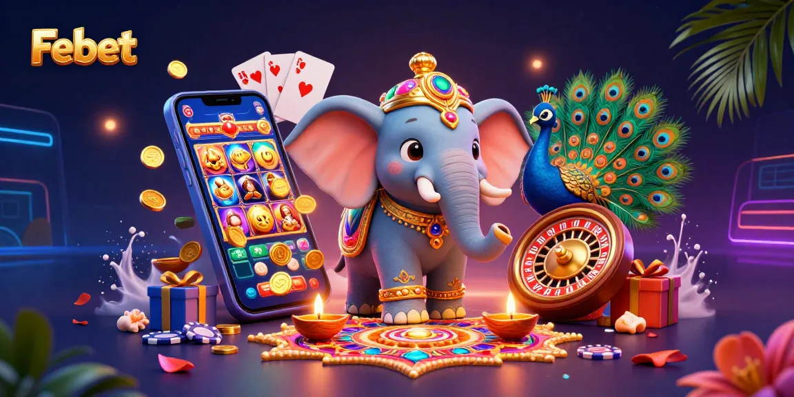 Experience winning spins at Febet with vibrant 3D casino characters and dynamic gaming elements.