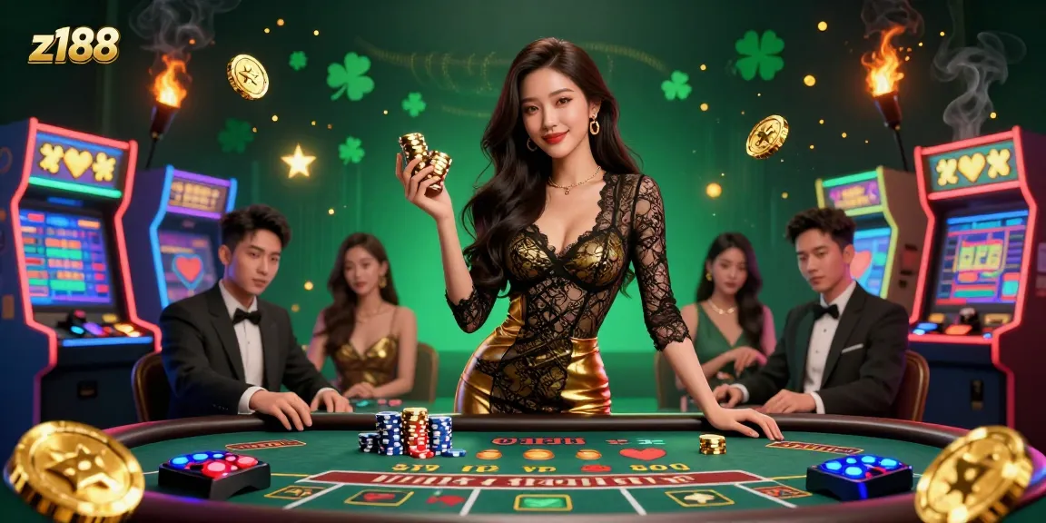 Experience exciting gaming with z188 at a high-stakes baccarat table, showcasing thrilling casino action.