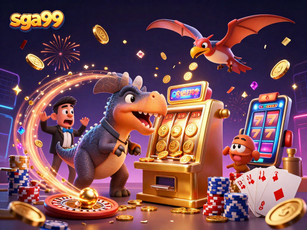 Experience thrilling wins at sga99 with wild casino action from a 3D pachycephalosaurus and dynamic characters.
