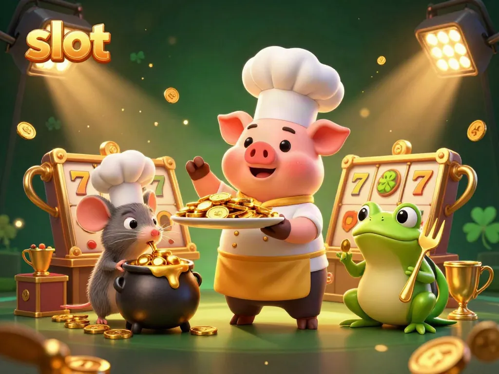 Experience the thrill of slot games with dynamic casino elements and vibrant characters.