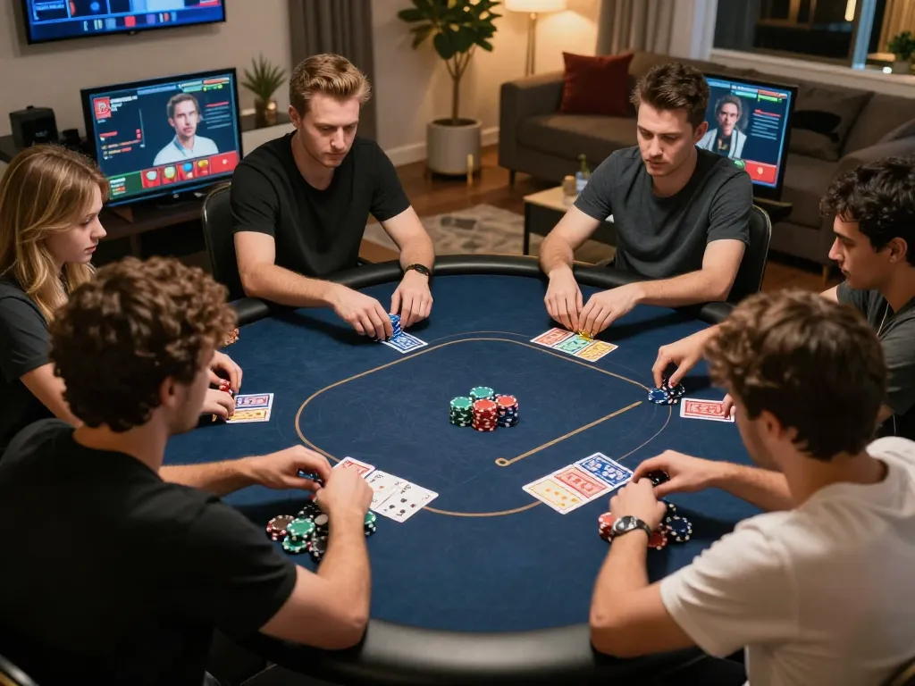 Players engage in an exciting poker game with Nk888 interface, showcasing strategic betting dynamics