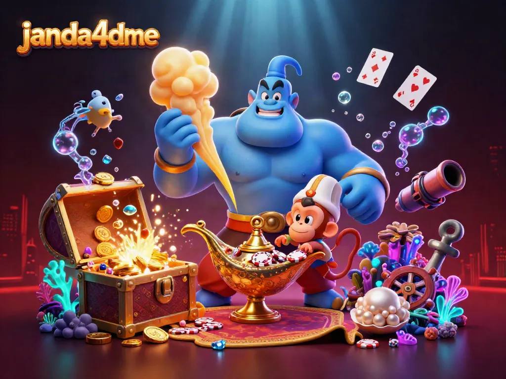 JANDA4DME membawa pengalaman bertaruh sepak bola melalui ilustrasi yang menarik dengan genie dan elemen perjudian