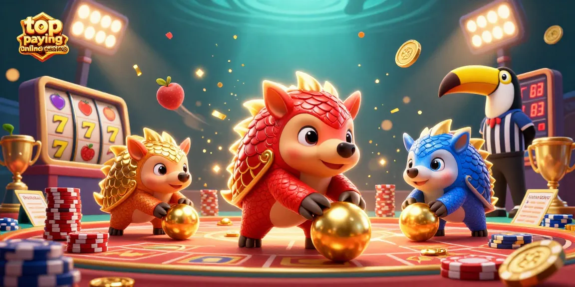 Experience lively competition in a top paying online casino featuring pangolins and vibrant game elements.