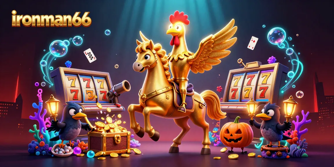 Spin to win with ironman66's dazzling casino scene featuring colorful slots and whimsical characters.