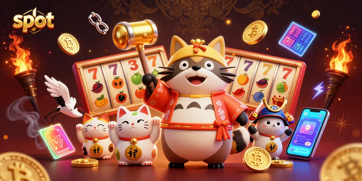 Spin the slot reels with traditional Japanese characters and colorful fortune symbols.