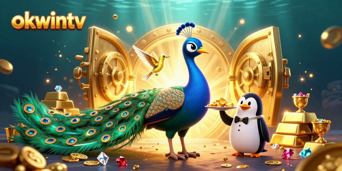 Experience the thrill of okwintv with vibrant characters amidst treasures in this stunning digital scene.