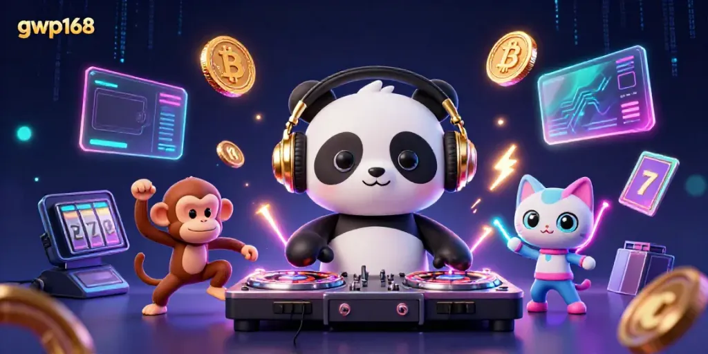 GWP168 menghadirkan pengalaman bermain slot mengasyikkan dengan DJ panda dan karakter menarik lainnya.
