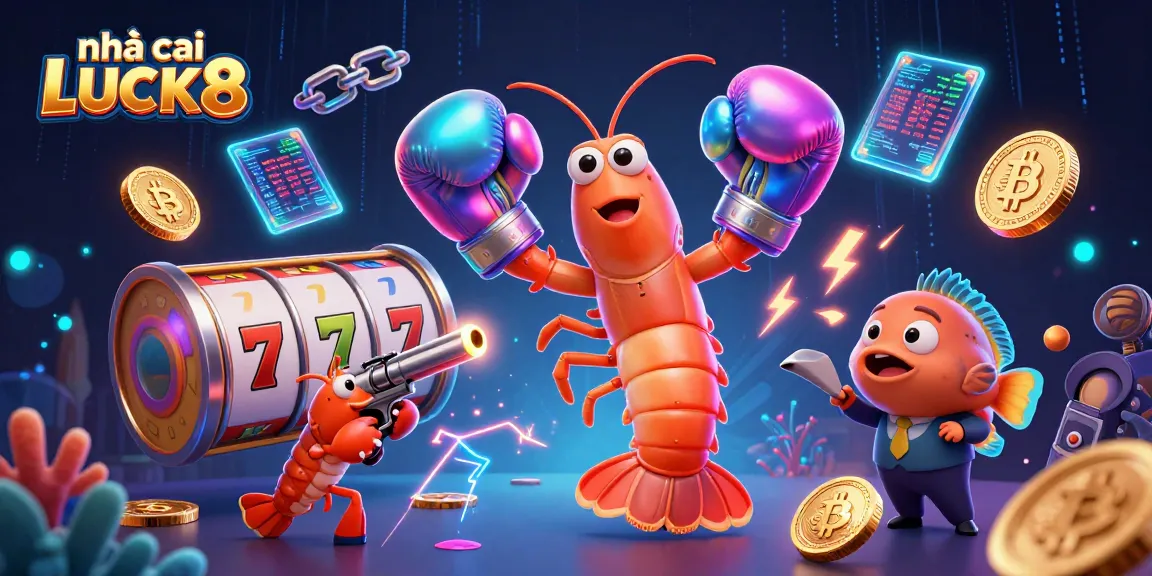 Engage with nhà cái LUCK8 while exploring vibrant casino elements and action-packed characters.