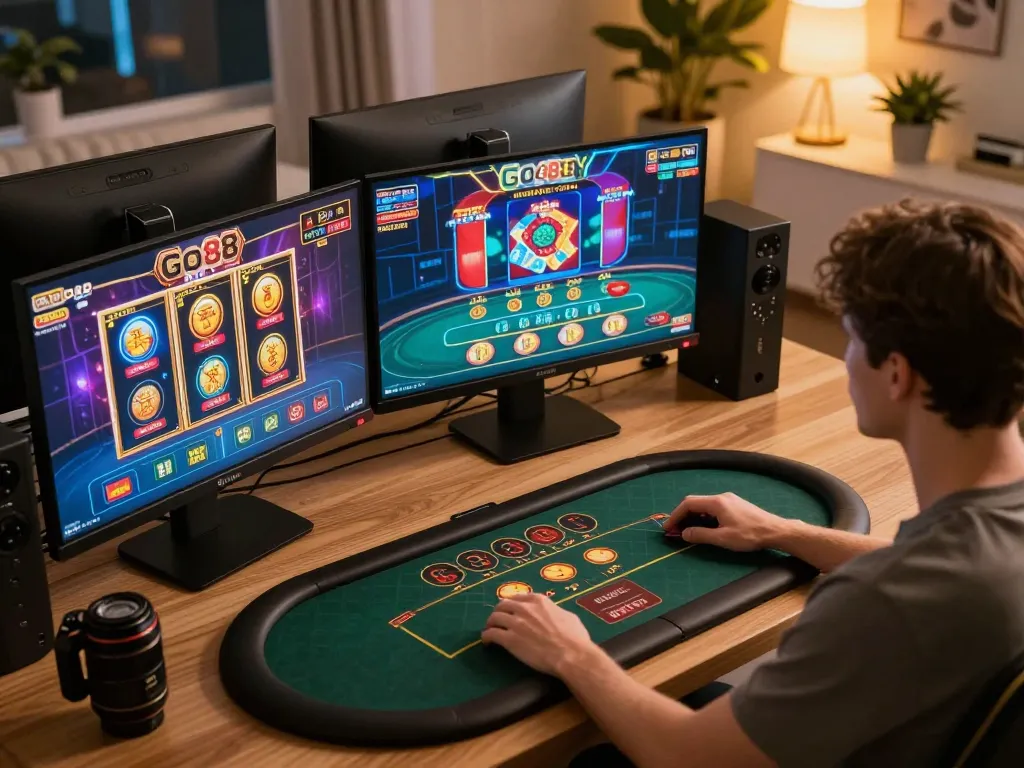 Play Go88 with engaging casino games from a cozy online gaming setup