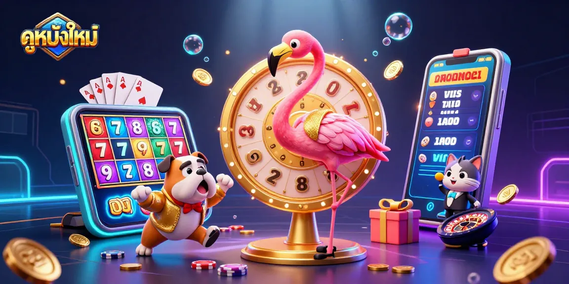 Spin the prize wheel for ดูหนังใหม่ while winning cash prizes in this vibrant casino scene.