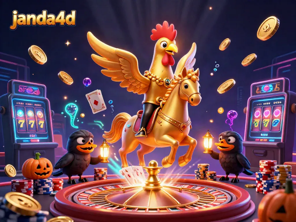 Menggairahkan permainan di janda4d dengan koin emas dan kartu poker yang berkilau.