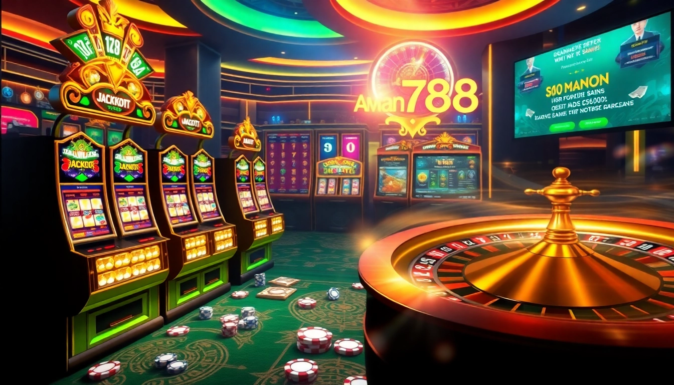 Terlibat dalam keseruan aman788 slot online dengan mesin slot animasi yang hidup dan roda roulette yang berputar.