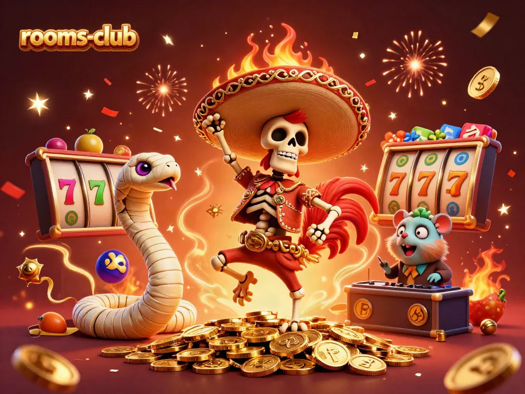 Pengalaman kasino yang seru dengan karakter ruang-club beraksi, seperti slot dan simbol keberuntungan.
