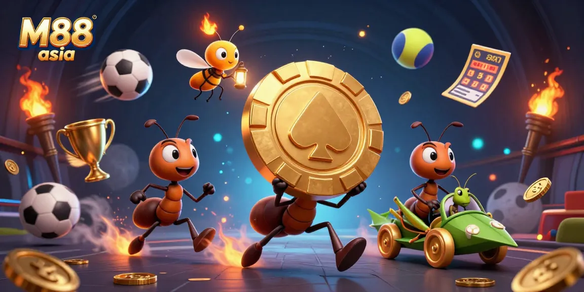 Experience thrilling bets with M88 asia as ants execute a heist amidst dynamic gaming elements.