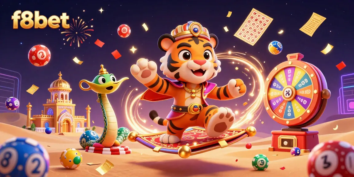 Experience the excitement of f8bet with vibrant scenes of jackpots and casino games.