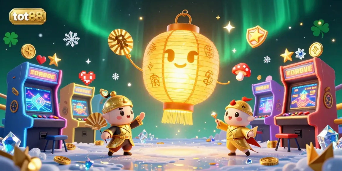 Join the excitement of tot88 as the giant golden lantern spirit illuminates the casino night market.