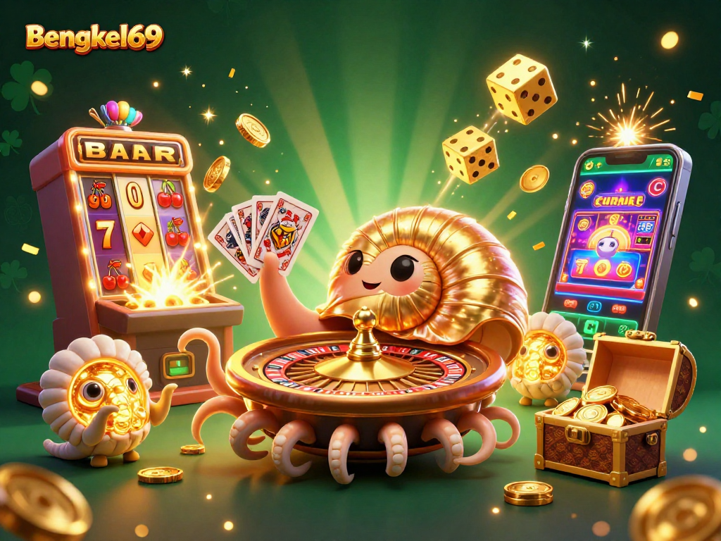 Bengkel69 brings the thrill of casino slots and roulette to life with vibrant 3D animation.
