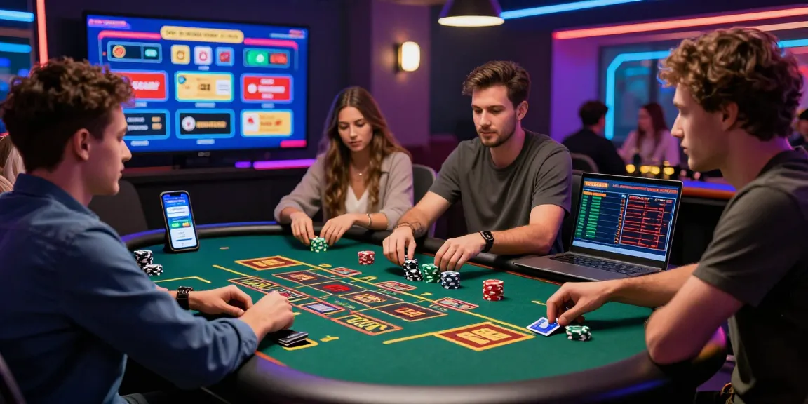Exciting gameplay at jumpspace.org.uk credit card casinos with players enjoying diverse online casino games, credit cards, and vibrant atmosphere.