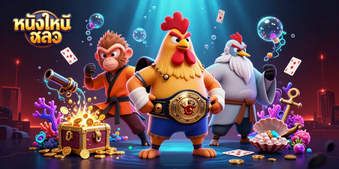 Engage in thrilling หนังใหม่ชนโรง experiences, featuring vibrant characters in a dynamic gambling scene.