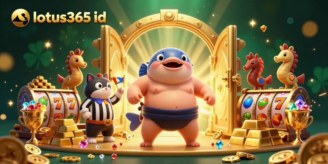 Experience thrilling gameplay with lotus365 id while surrounded by a vibrant casino scene packed with treasures.
