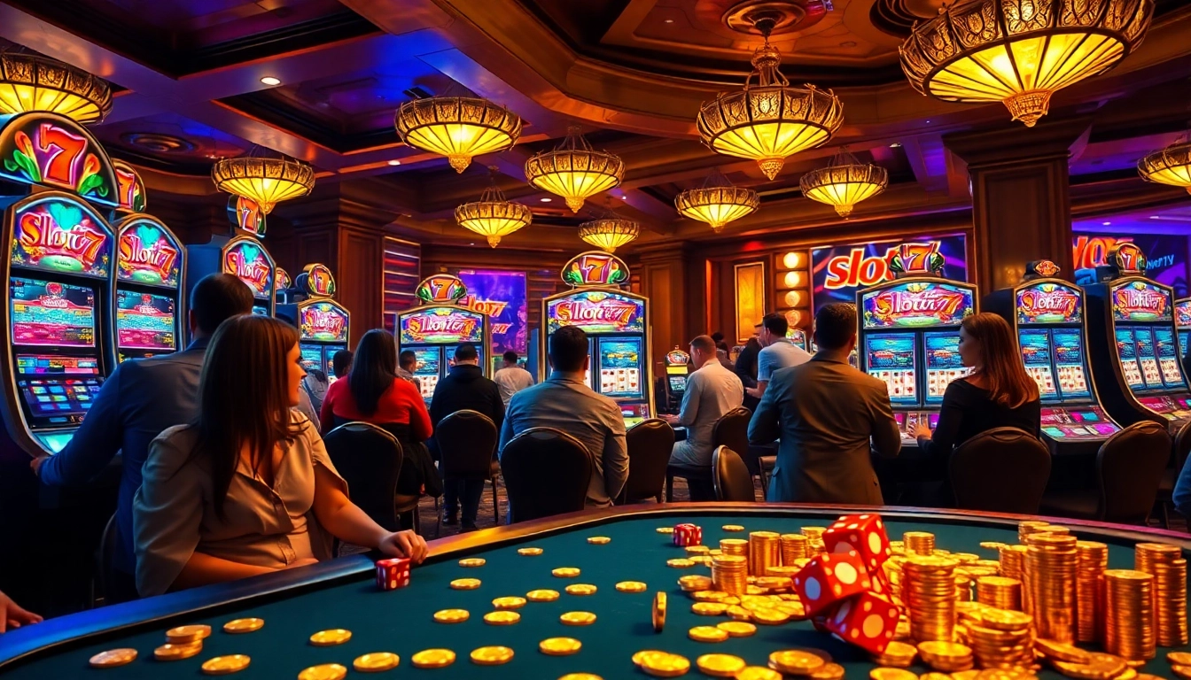 Experience the thrill of winning at slot777 in a luxurious casino environment.