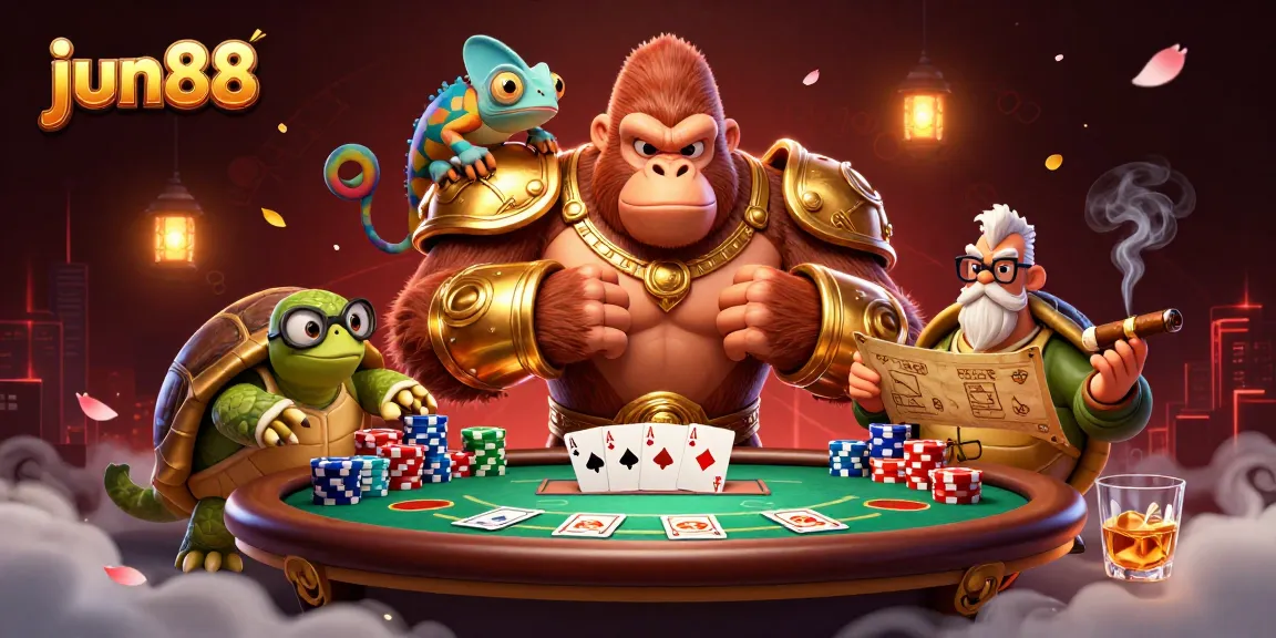 Experience the thrilling excitement of jun88’s online casino with dynamic characters and vibrant gaming elements.