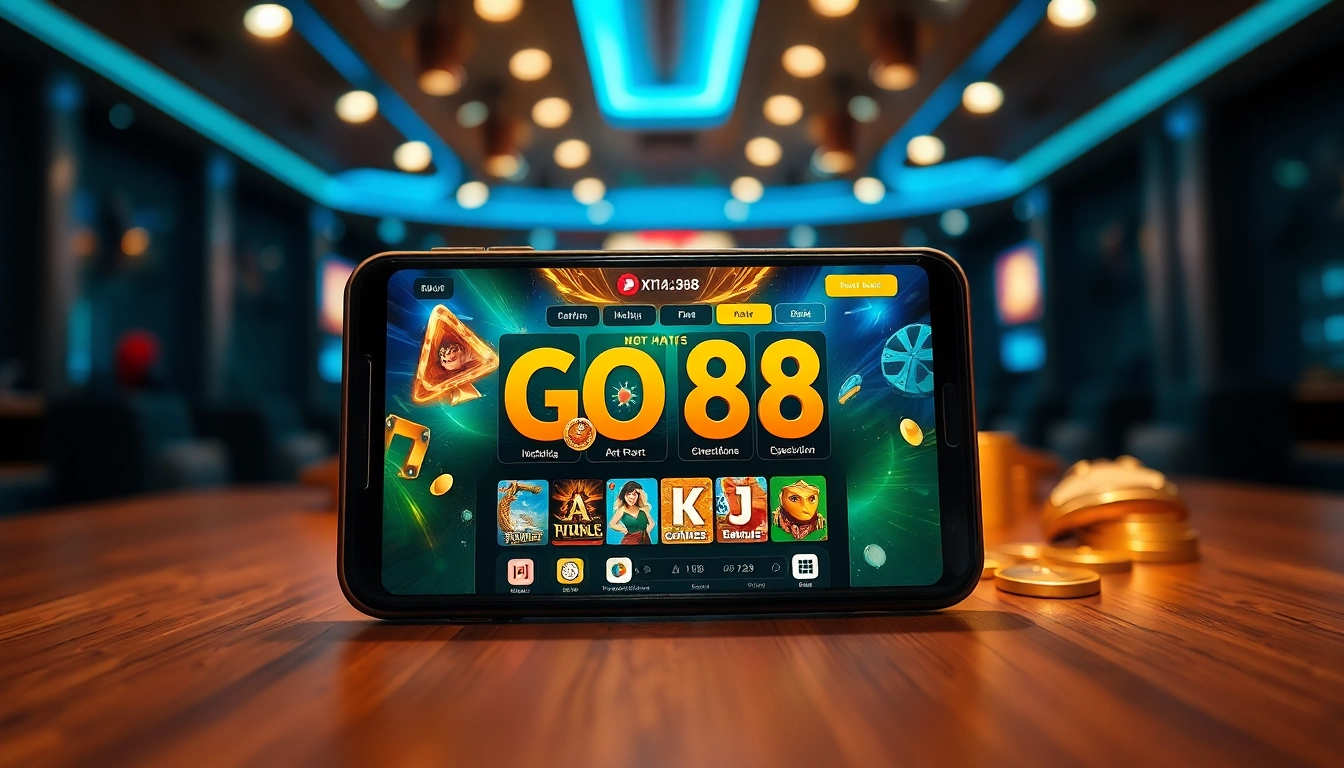 Interactive GO 88 gaming interface displayed on a mobile device, showcasing an engaging user experience.
