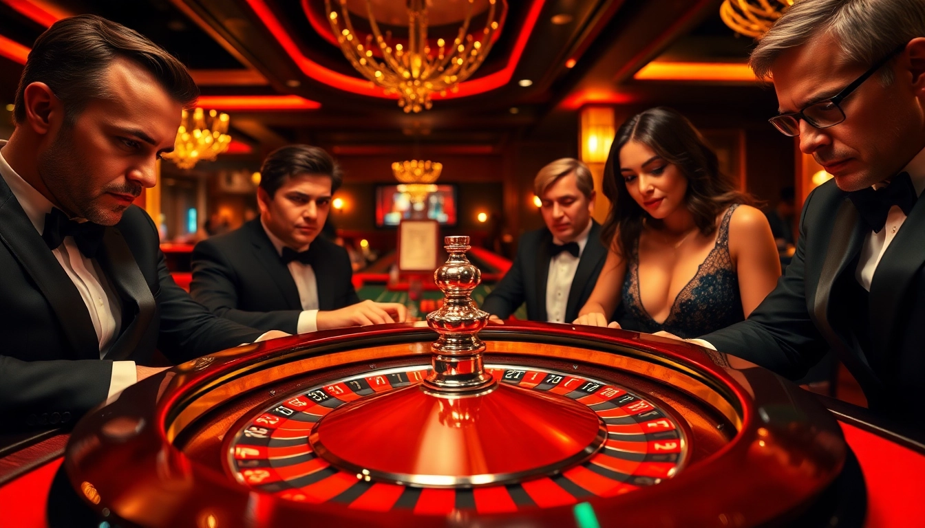 Experience the thrill of citinow with an elegant roulette game scene showcasing intense players.