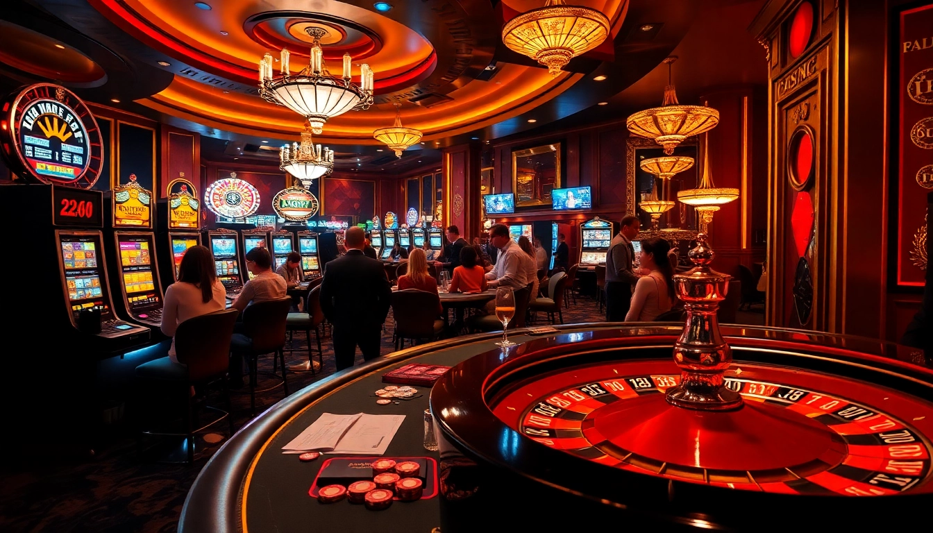 Gamblers enjoying exciting games at https://debet678.com/ featuring roulette, poker, and slots.