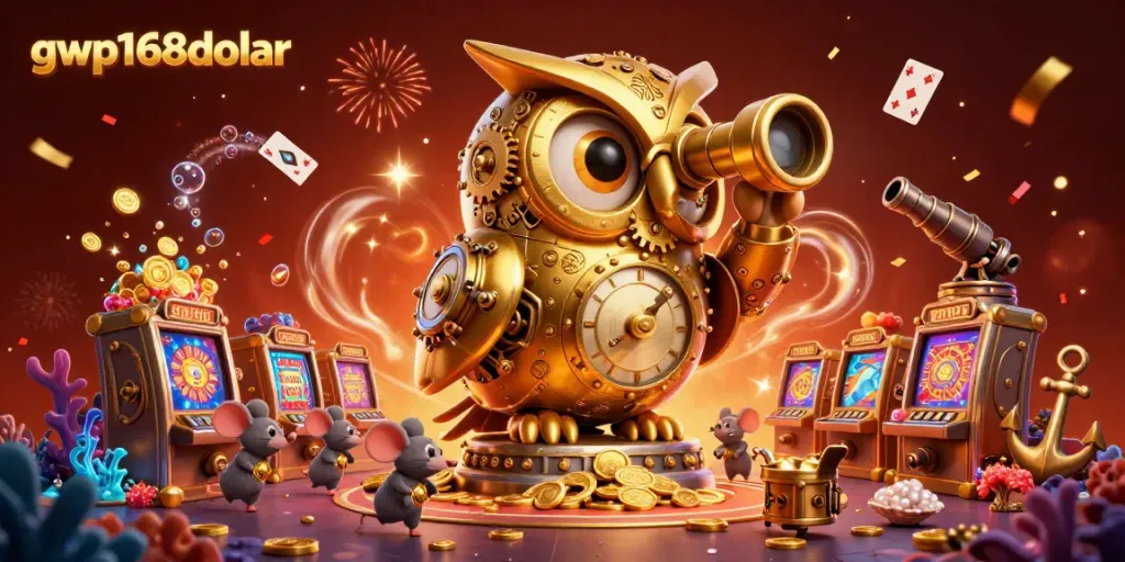 GWP168Dolar menghadirkan pengalaman bermain kasino modern dengan burung hantu emas dan tikus kecil yang aktif.
