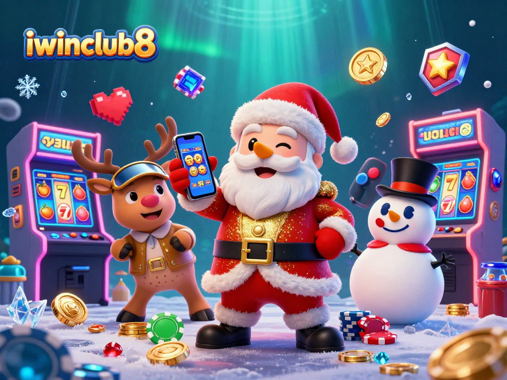 Experience the excitement of iwinclub8 with Santa and friends at the jackpot slots!