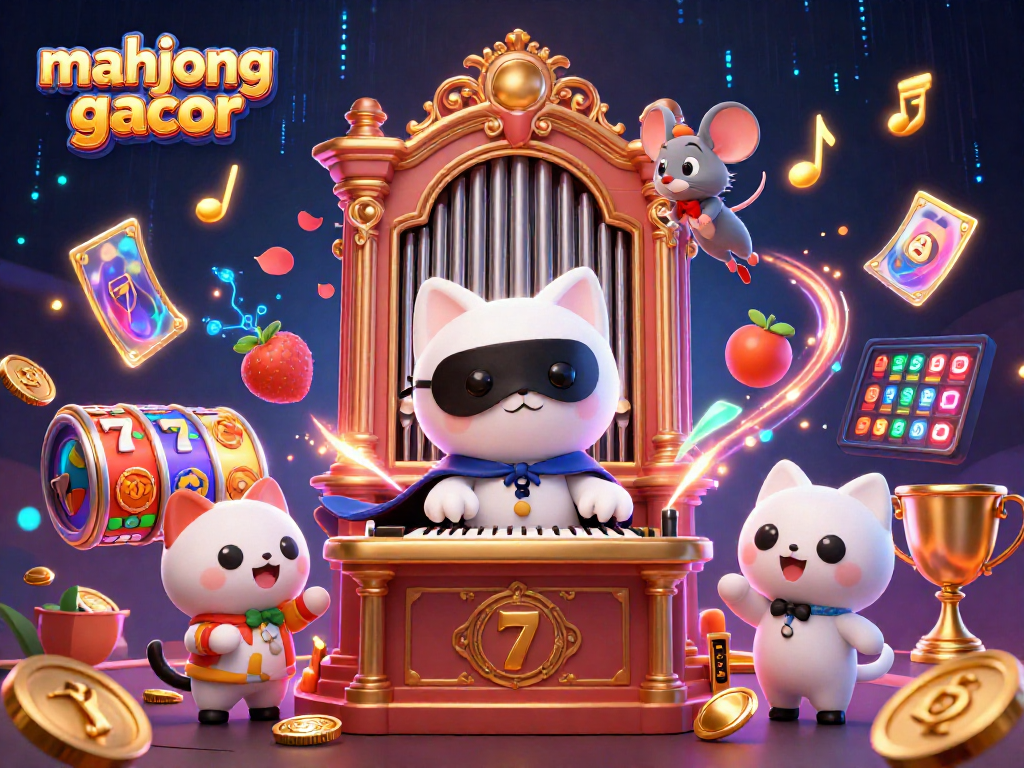 Play mahjong gacor with an engaging scene of a casino featuring dynamic characters and elements.