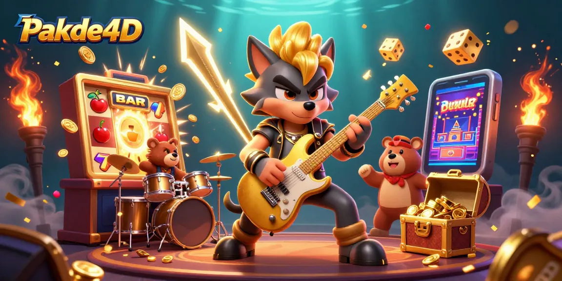 Experience winning moments with Pakde4D as a rock star wolf and a bear drummer light up the casino stage.