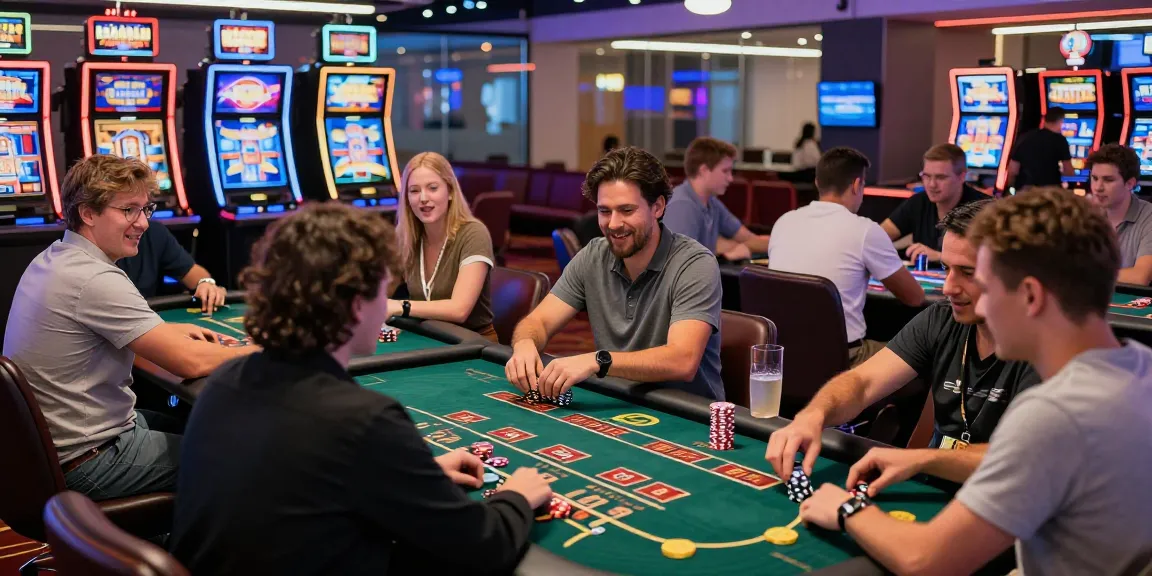 Credit card casinos provide engaging gaming experiences, featuring players at tables and colorful slot machines at https://being-there.org.uk.