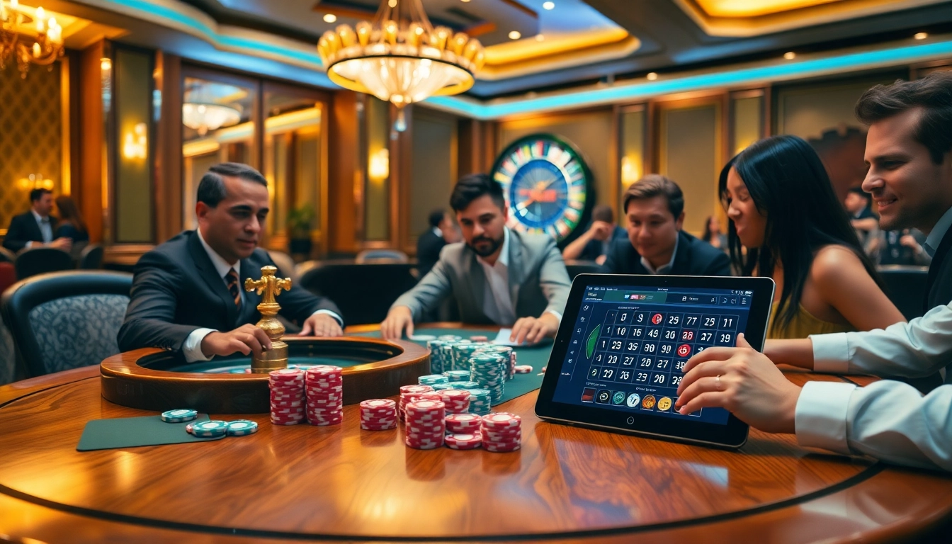 Experience the thrill at uu88 con with a vibrant casino game scene featuring poker and roulette.