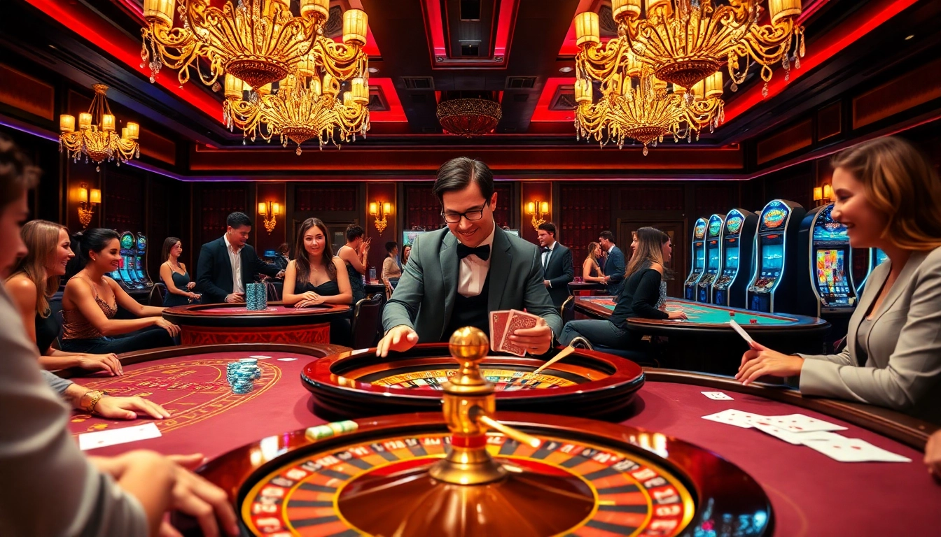 Engaging roulette table at 32win casino, showcasing vibrant chips and dealers.