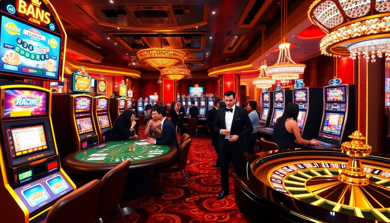 Players enjoy thrilling games at https://new8838.net/ exhibiting excitement and high stakes casino atmosphere.