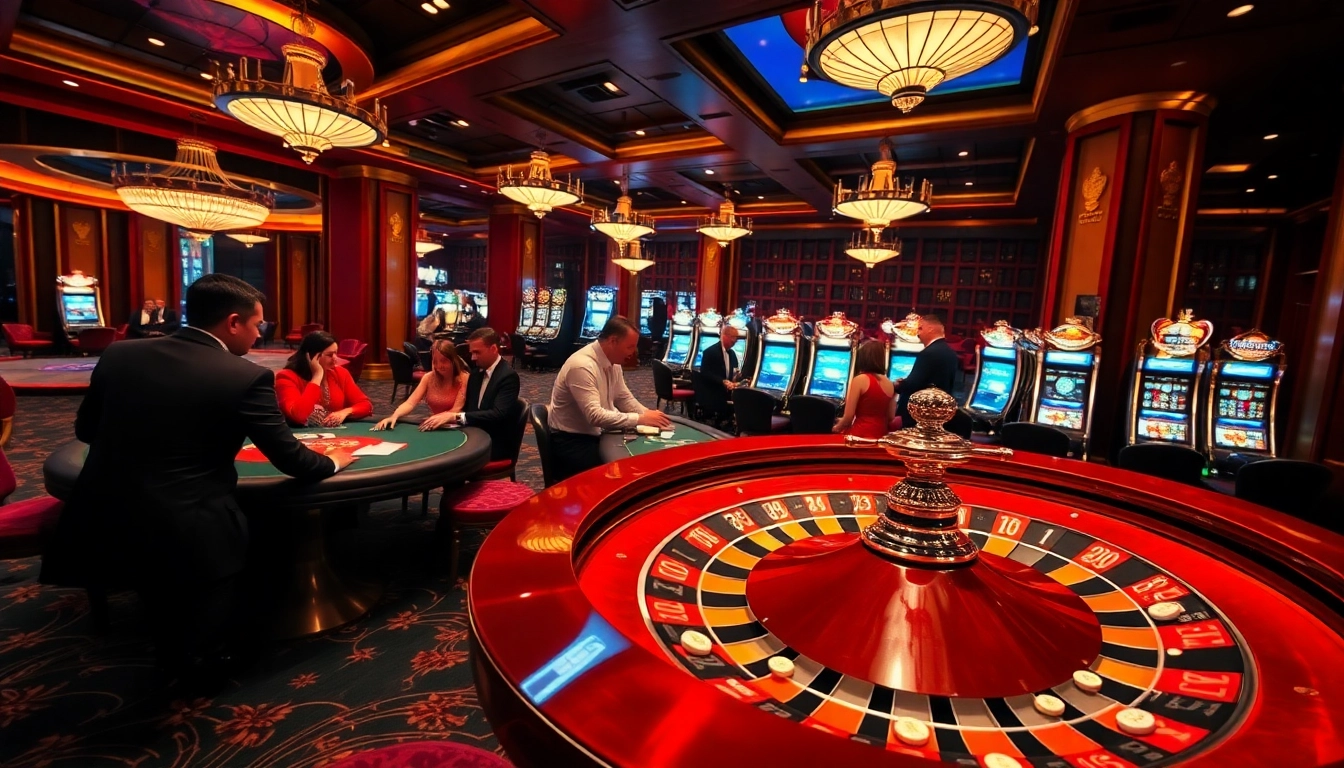 Experience the excitement of F168 with players at a lively casino betting on roulette and poker.