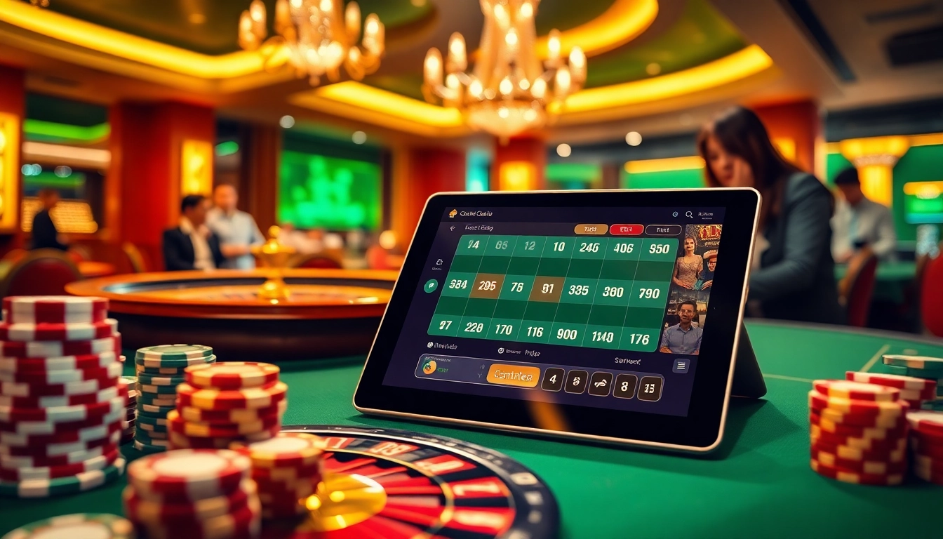 Experience 바이낸스 회원가입 at a luxurious casino with poker chips and roulette tables.