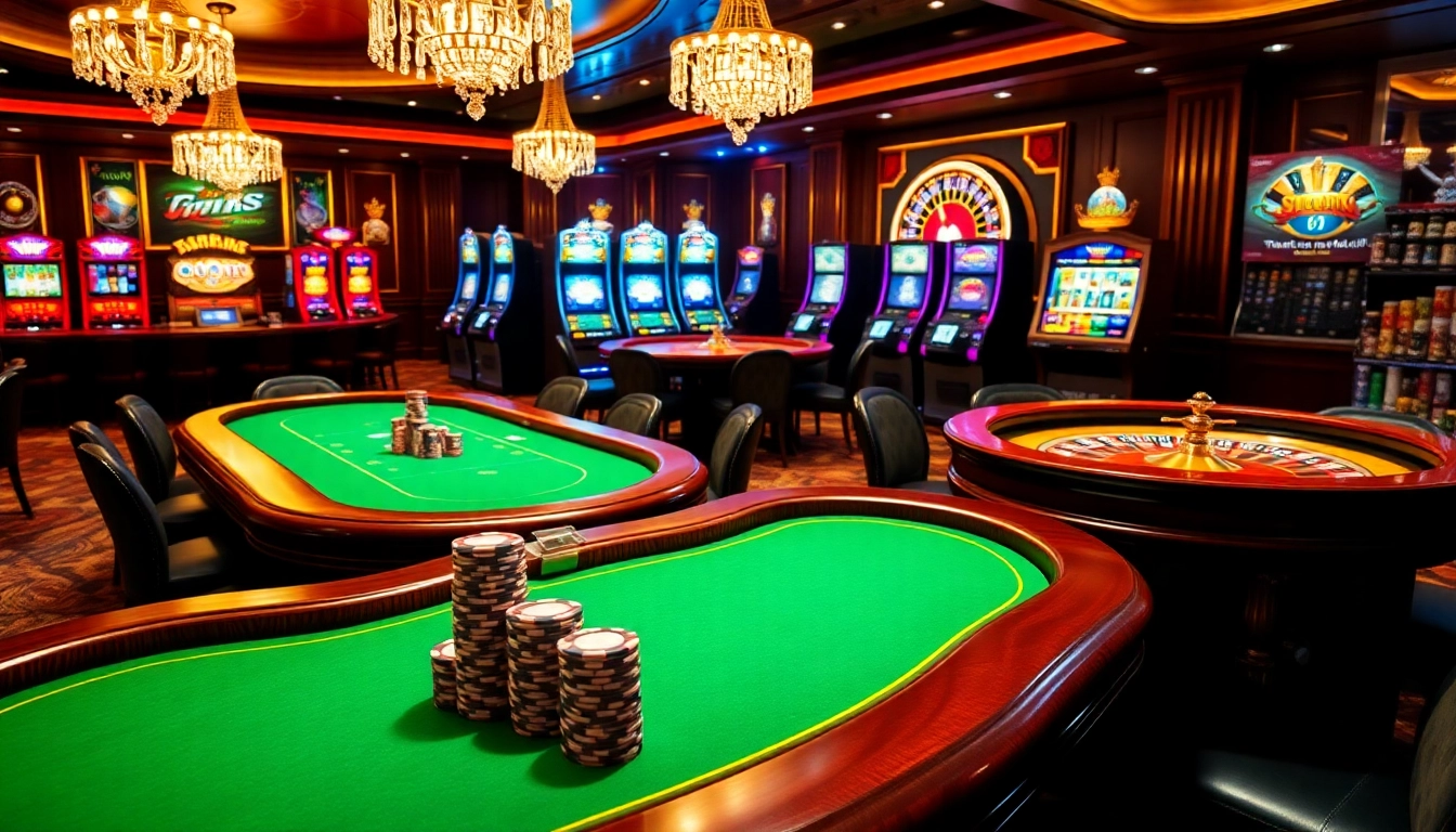 Experience the thrill of winning at 69VN with vibrant casino tables and lively slot machines.