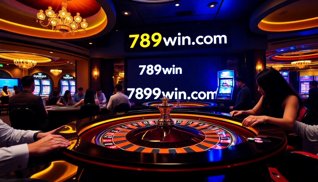Strategically placed poker chips and a roulette table highlight the excitement at 789win com casino.